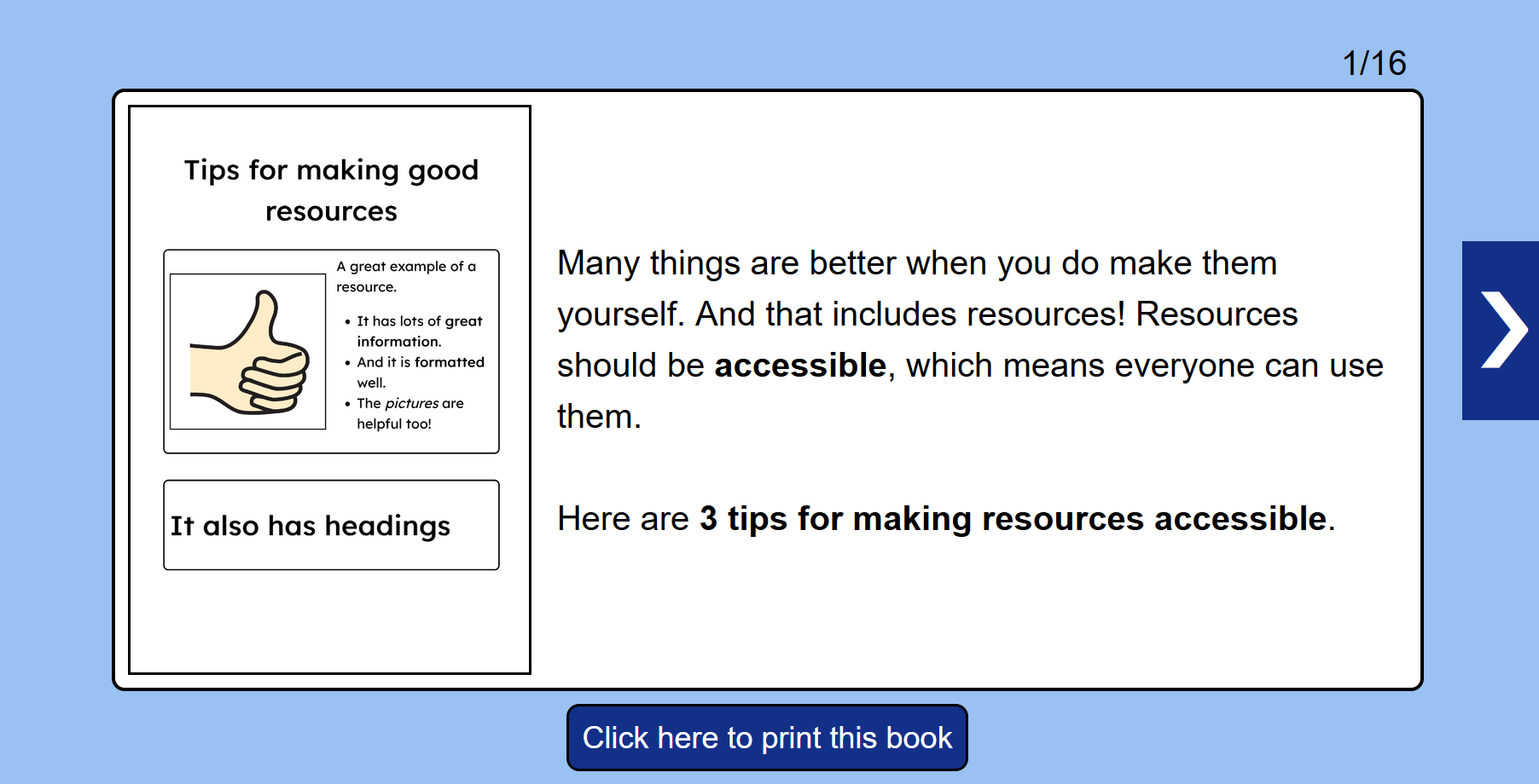 Screenshot of an instruction manual with pictures, in a slideshow format